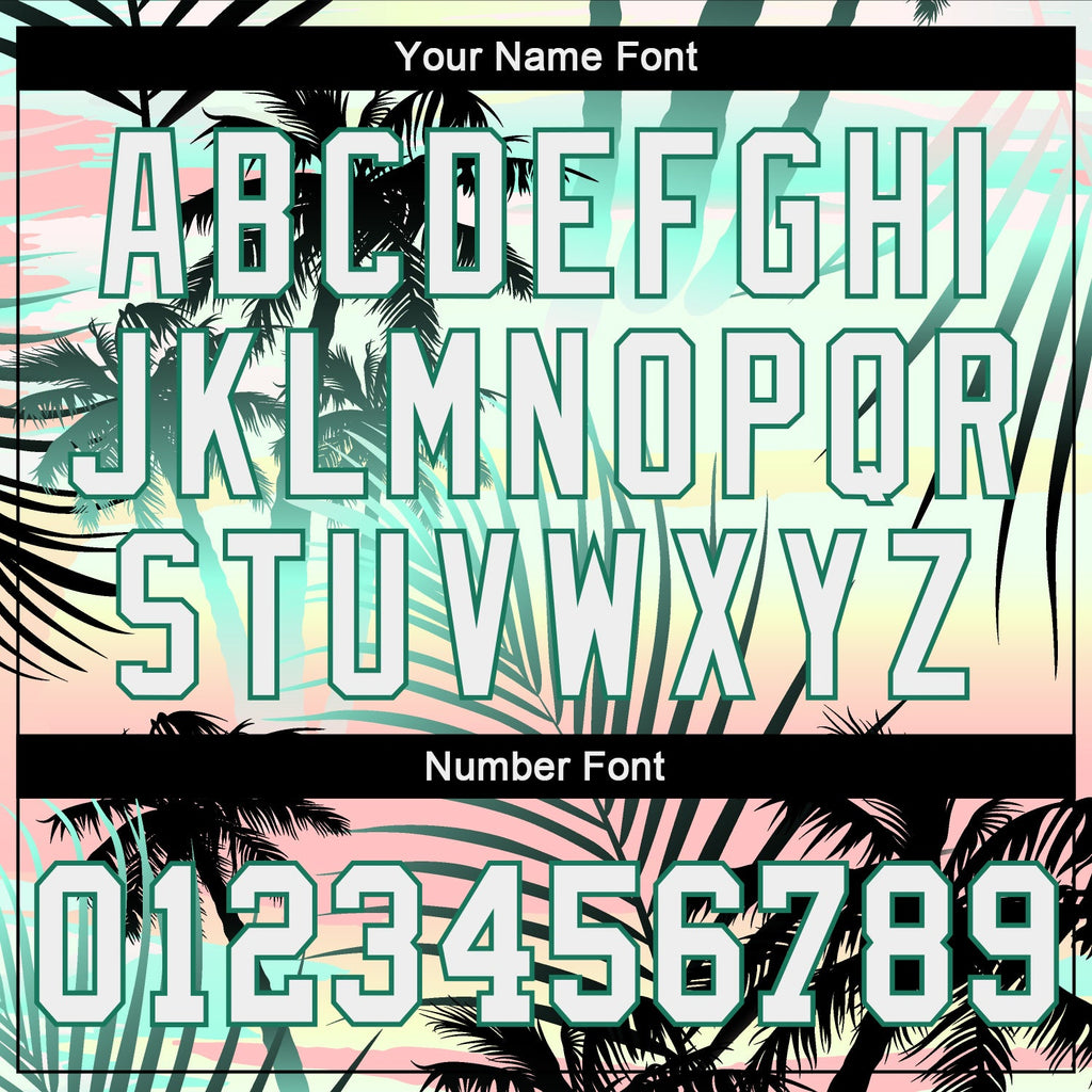 Custom Black Black-Kelly Green 3D Pattern Design Tropical Palm Leaves Authentic Baseball Jersey hawaiian shirt. Personalized Customized sport uniform
