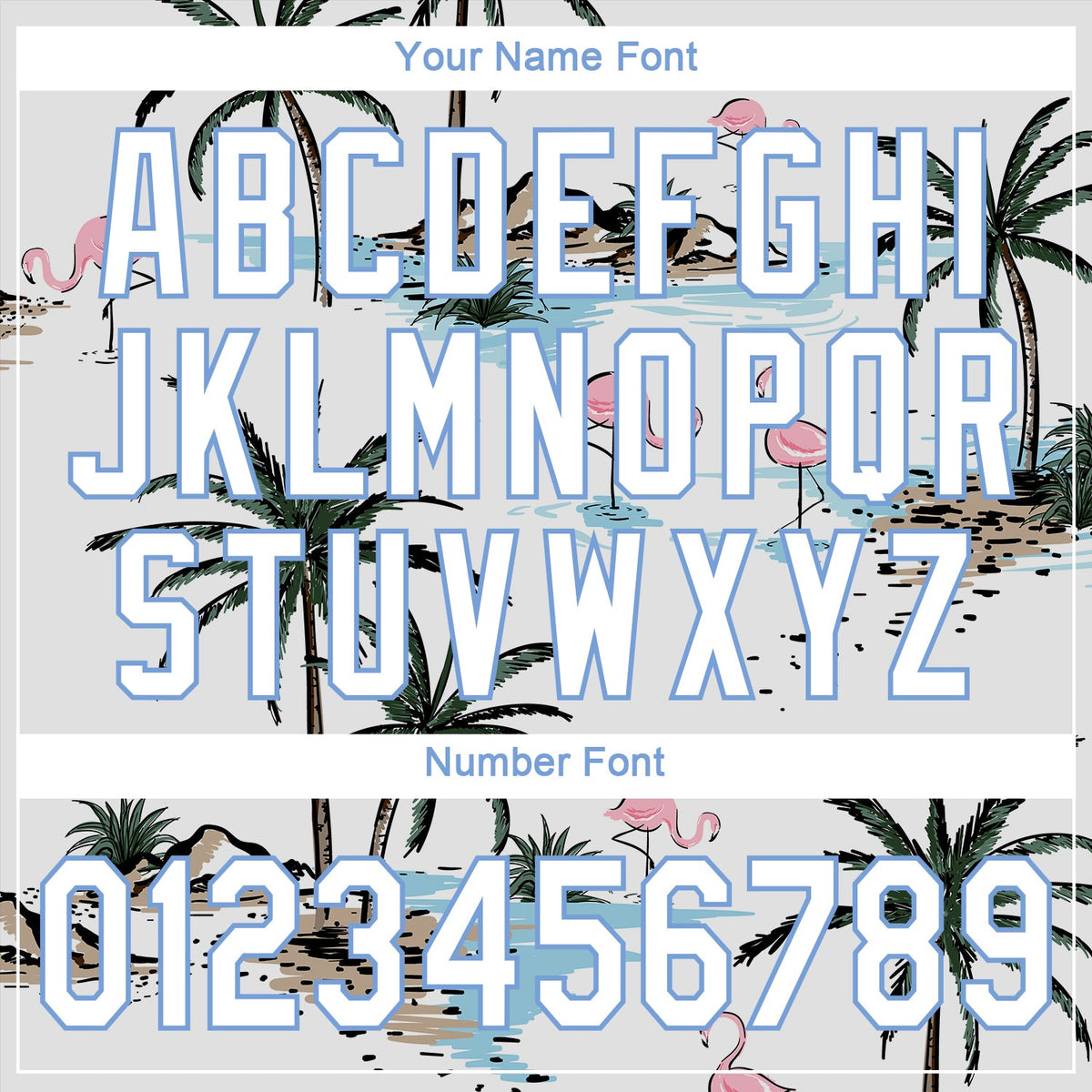 Custom White White-Light Blue 3D Pattern Design Hawaii Palm Trees Authentic Baseball Jersey hawaiian shirt. Personalized Customized sport uniform